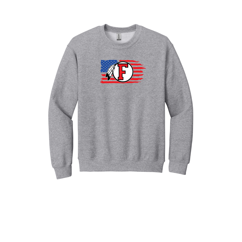 American Flag- Dreamcatcher- FRONT ONLY- ADULT Crewneck Sweatshirt