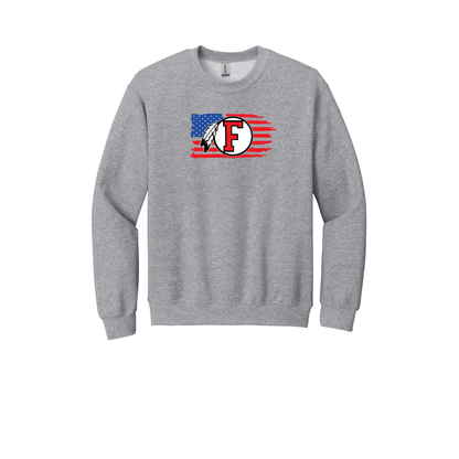 American Flag- Dreamcatcher- FRONT ONLY- ADULT Crewneck Sweatshirt