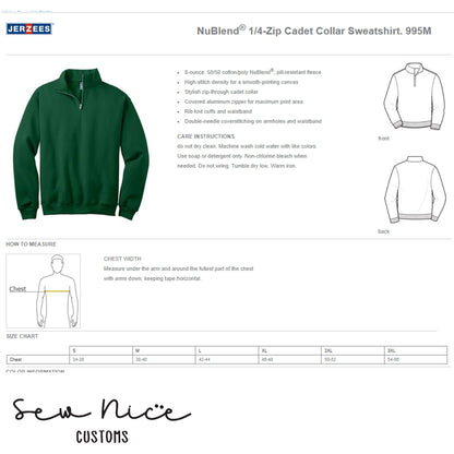Embroidered FHS Water Polo- Unisex Adult 1/4 Zip Sweatshirt