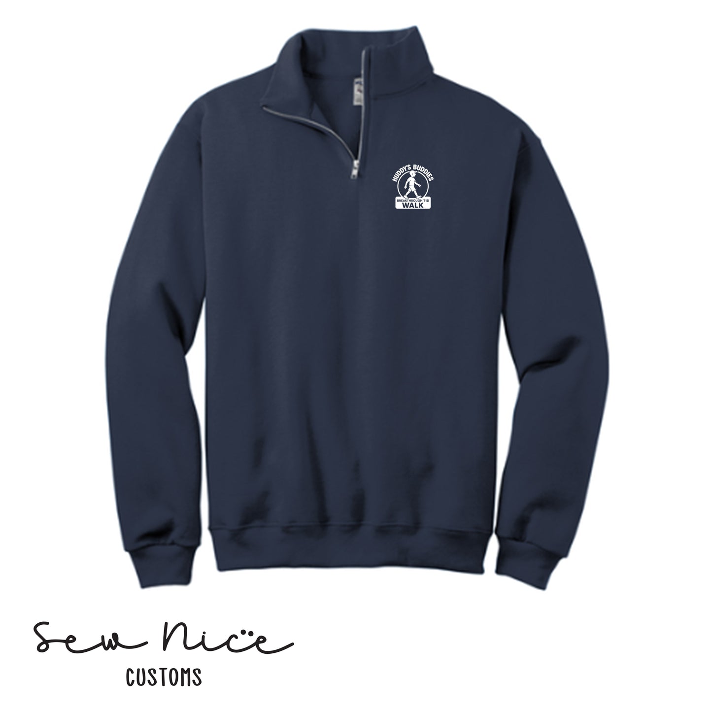 Huddy's Buddies Walk Team- Unisex Adult 1/4 Sweatshirt