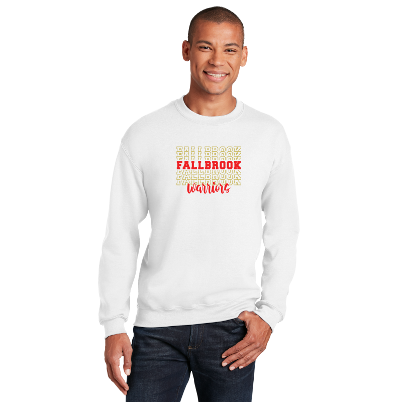 Fallbrook Stacked Design ADULT Crewneck Sweatshirt