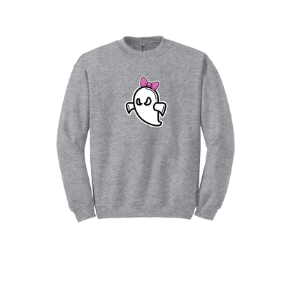 Ghost with Bow -Adult/Youth Unisex Crewneck Sweatshirt