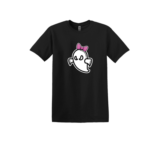 Ghost with Bow Softball Design