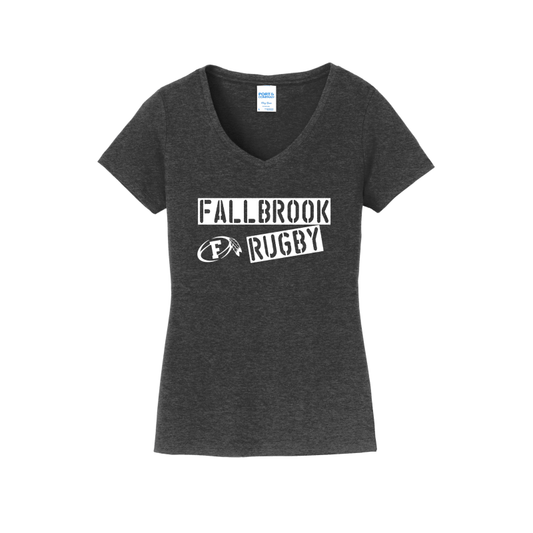 Fallbrook Rugby Stencil-Women's V-Neck