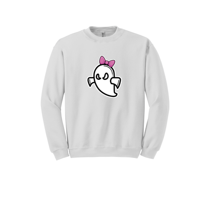 Ghost with Bow -Adult/Youth Unisex Crewneck Sweatshirt