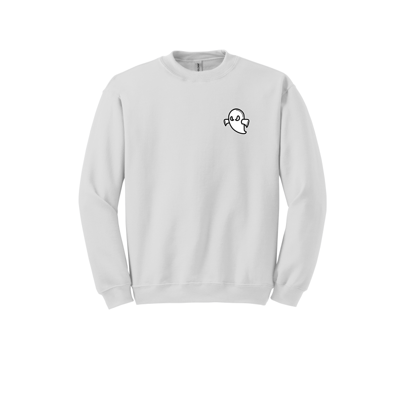 Embroidered Ghost Softball Design (No Bow) Crewneck, Hoodie, Full Zip