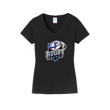 Rugby Braves Shield -Women's V-Neck