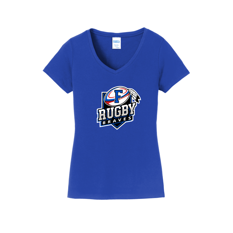 Rugby Braves Shield -Women's V-Neck