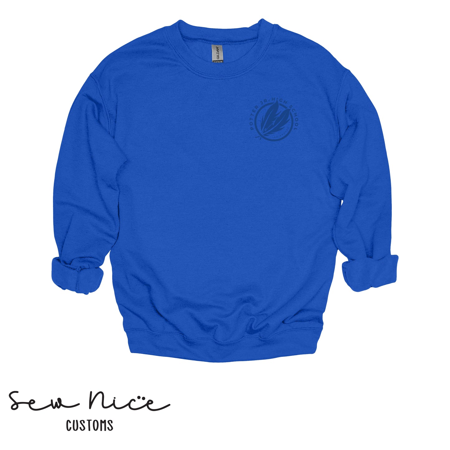 Potter Monochromatic Embroidered Design -Unisex Adult/Youth Crewneck Sweatshirt