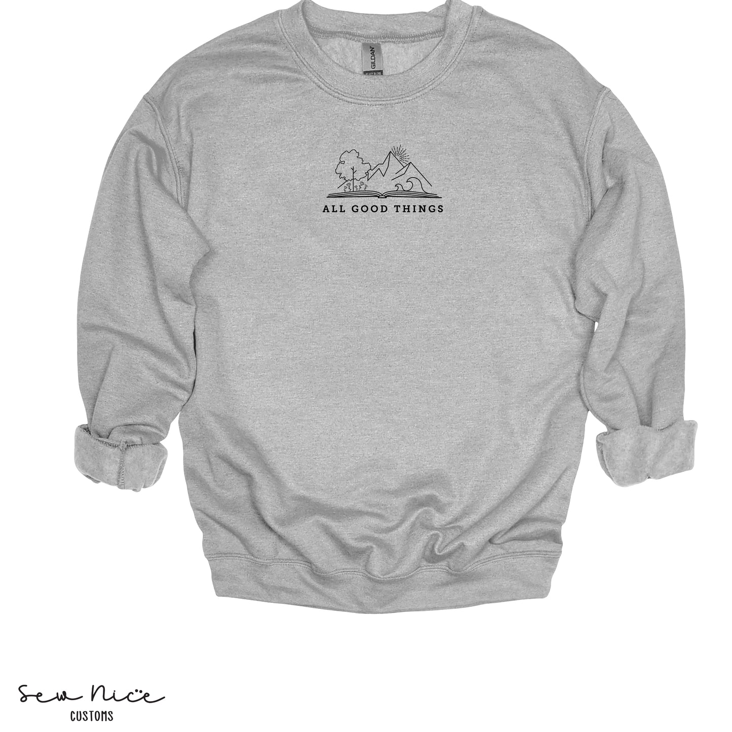 All Good Things-EMBROIDERED- Unisex Adult/Youth Crewneck Sweatshirt