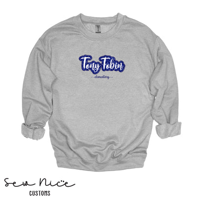 Glitter Embroidered Applique Tony Tobin- Unisex Adult Crewneck Sweatshirt