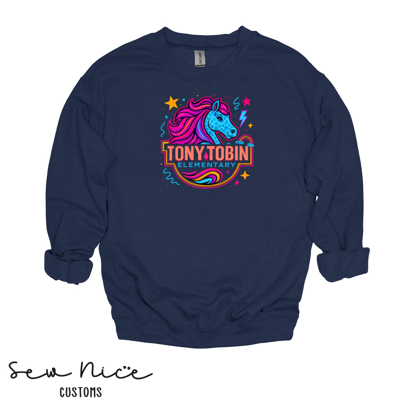 Tony Tobin Electric Horse Design- Unisex Adult/Youth Crewneck Sweatshirt