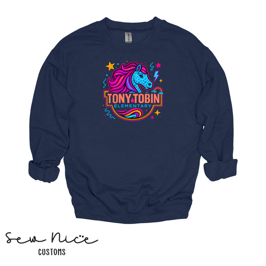 Tony Tobin Electric Horse Design- Unisex Adult/Youth Crewneck Sweatshirt