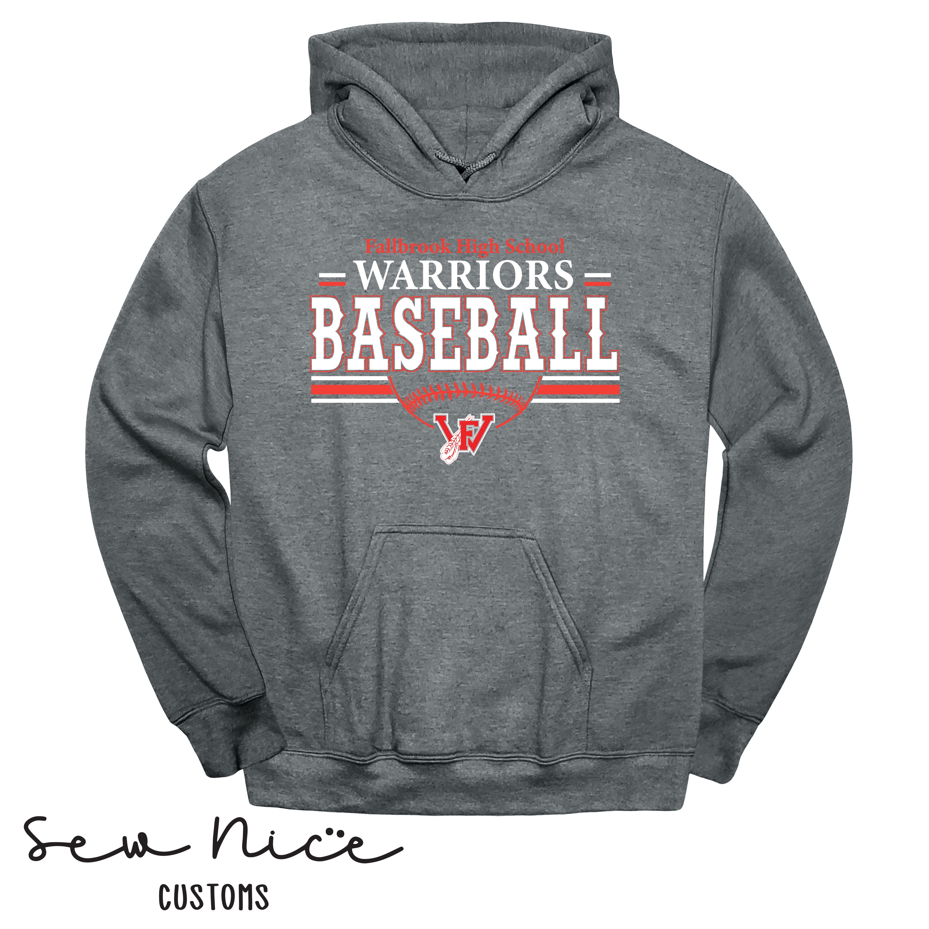Fallbrook Warriors Baseball Hoodie – Sew Nice Customs