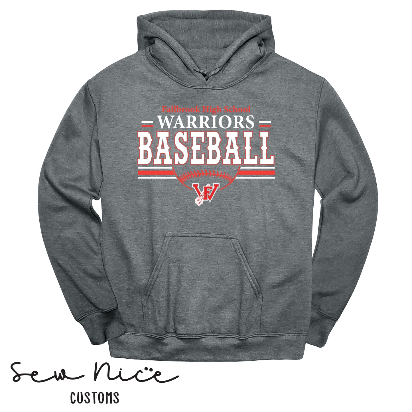 YOUTH Fallbrook Warriors Baseball Hoodie