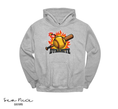 ADULT Dynamite Softball- Shirt, Long Sleeve, Crewneck, Hoodie