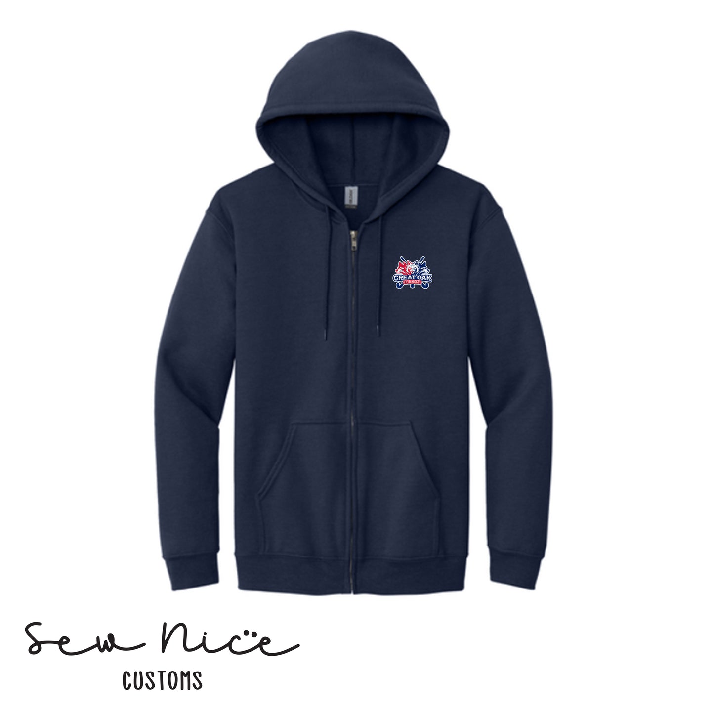 GO Wolfpack Field Hockey Unisex Adult/Youth Full Zip Hoodie