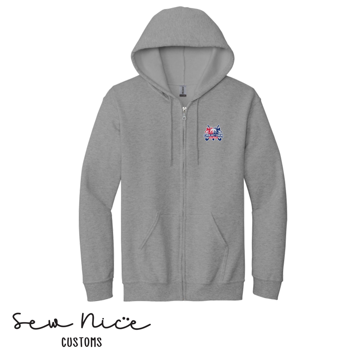 GO Wolfpack Field Hockey Unisex Adult/Youth Full Zip Hoodie