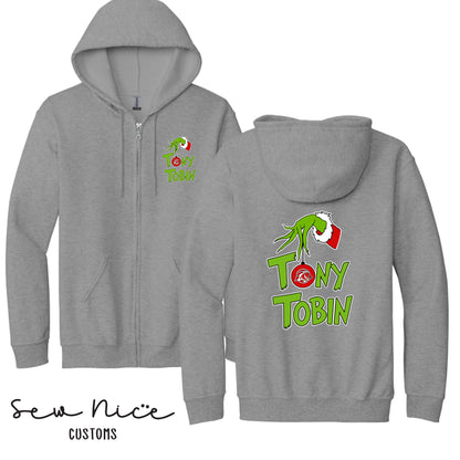 Tony Tobin Grinch- Unisex Adult/Youth Full Zip Hoodie