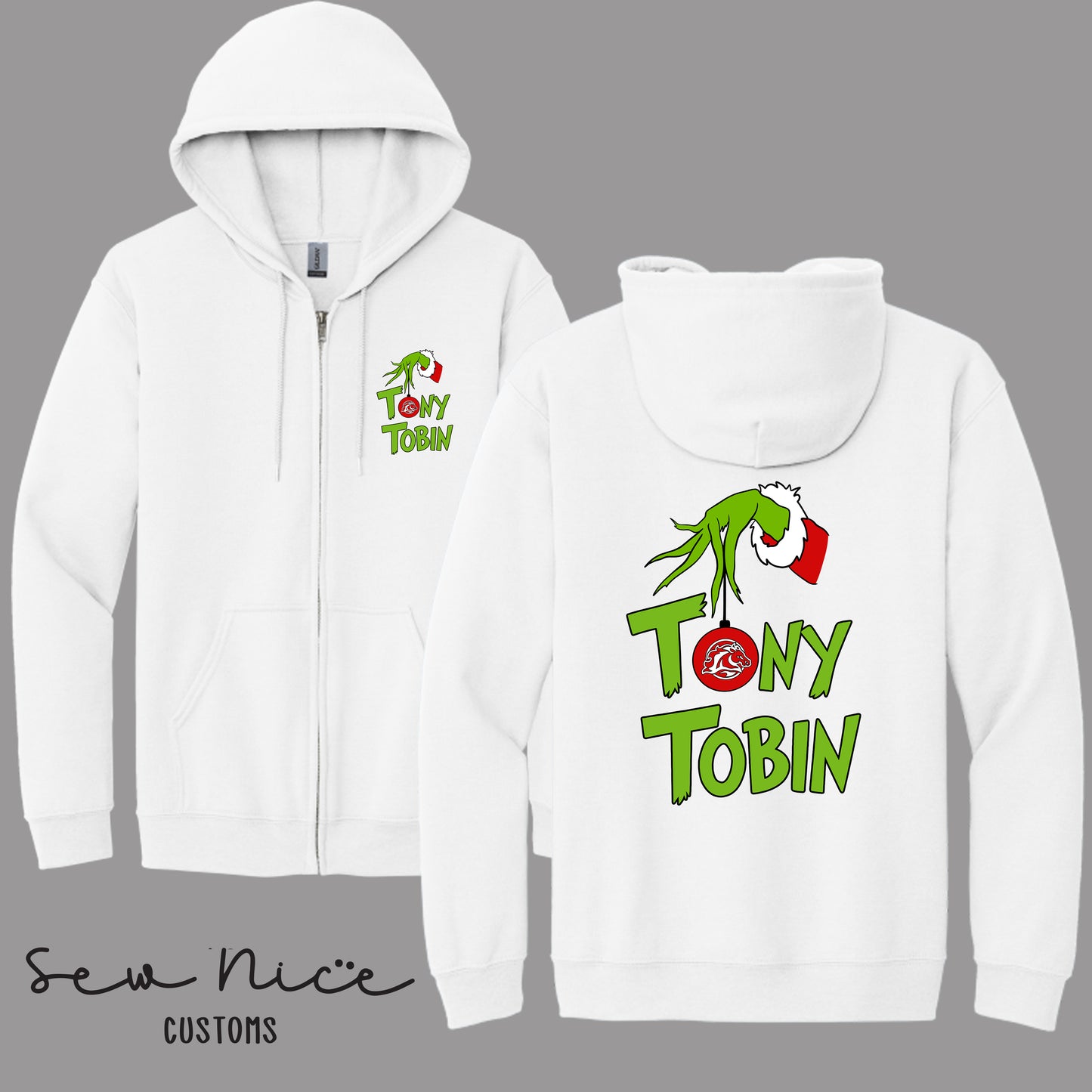 Tony Tobin Grinch- Unisex Adult/Youth Full Zip Hoodie
