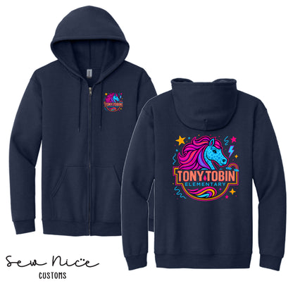 Tony Tobin Electric Horse Design- Unisex Adult/Youth Full Zip