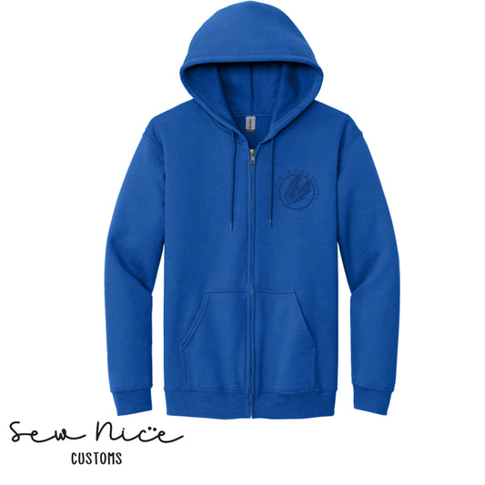 Potter Monochromatic Embroidered Design- Unisex Adult/Youth Full Zip Hoodie