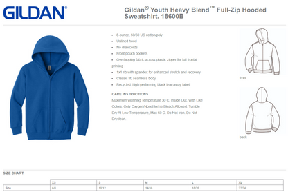Fallbrook Softball Side Design- Unisex Full Zip Hoodie