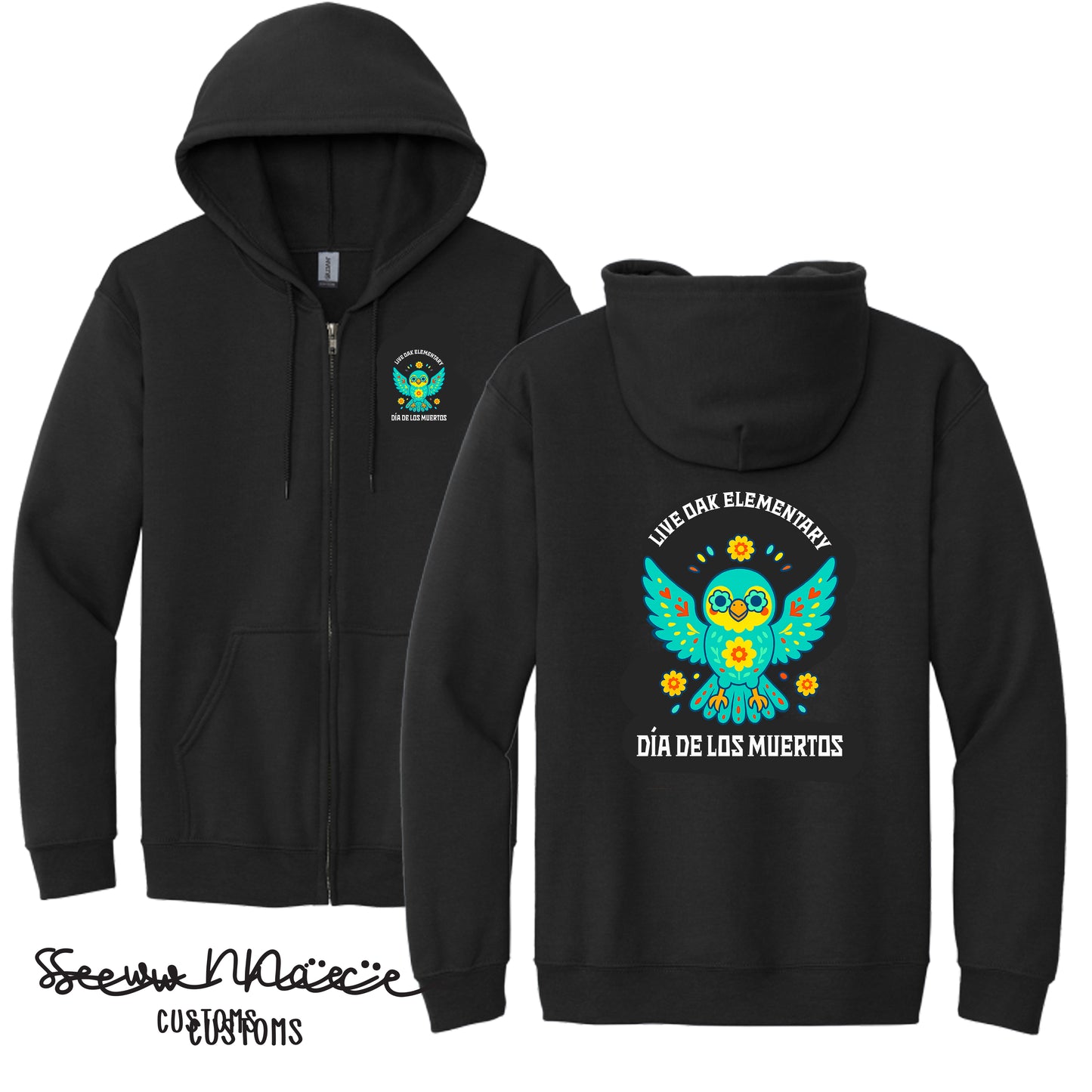 Live Oak- Day of the Dead- Unisex Adult/Youth Full Zip Hoodie
