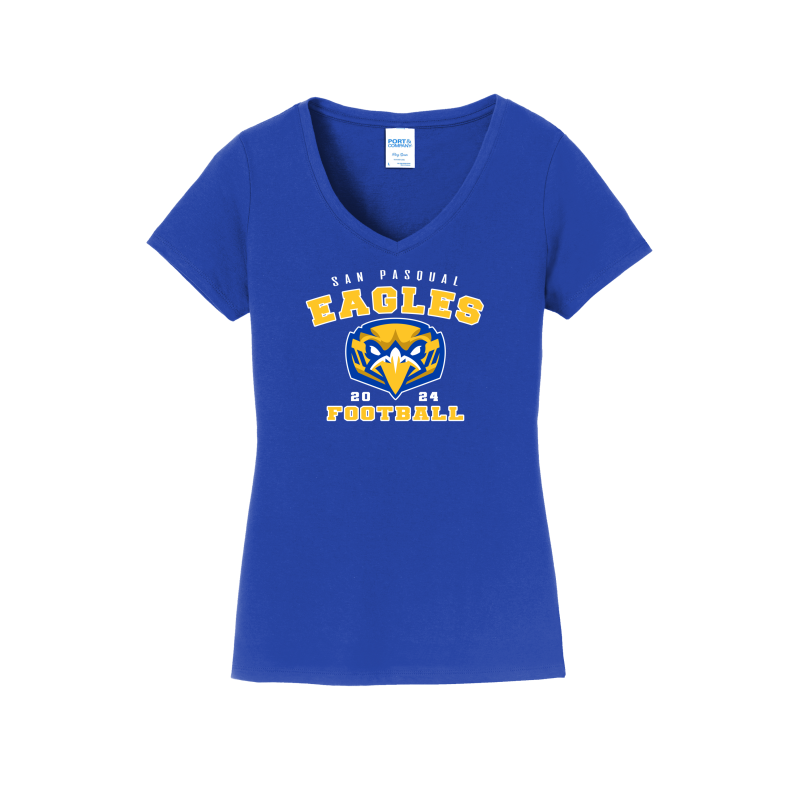 San Pasqual Forward Eagle Design- Women's V-Neck Shirt