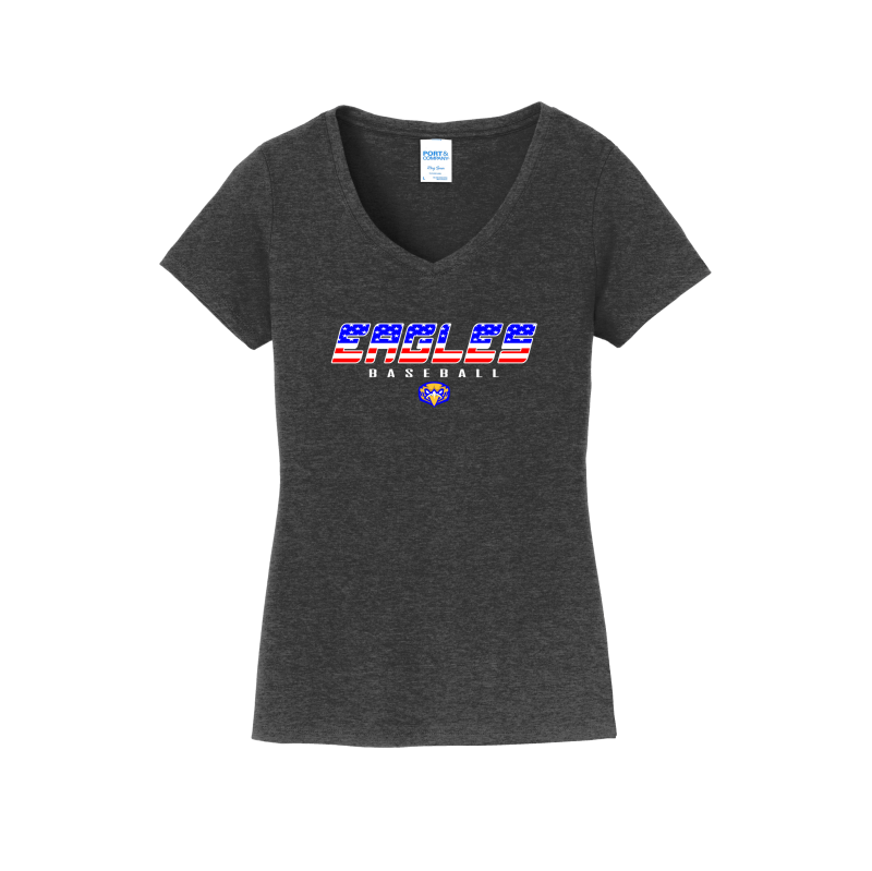 SP American Flag Eagles Baseball Women's V-Neck