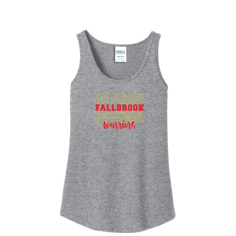 Fallbrook Stacked Design Ladies Tank Top