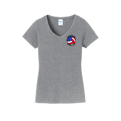 American Flag Volleyball - Women's V-Neck Shirt