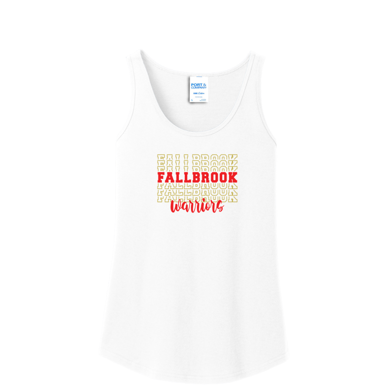 Fallbrook Stacked Design Ladies Tank Top