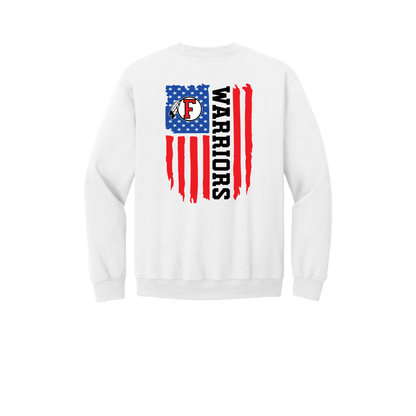 American Flag - Warriors - FRONT/BACK YOUTH Crewneck Sweatshirt