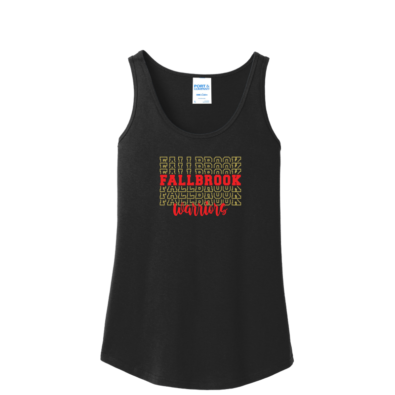 Fallbrook Stacked Design Ladies Tank Top