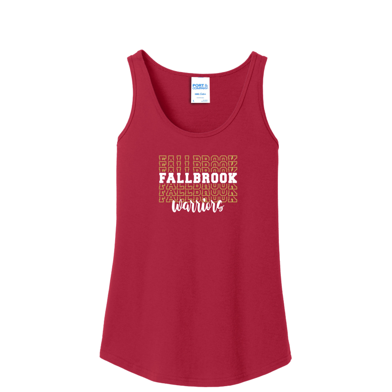 Fallbrook Stacked Design Ladies Tank Top