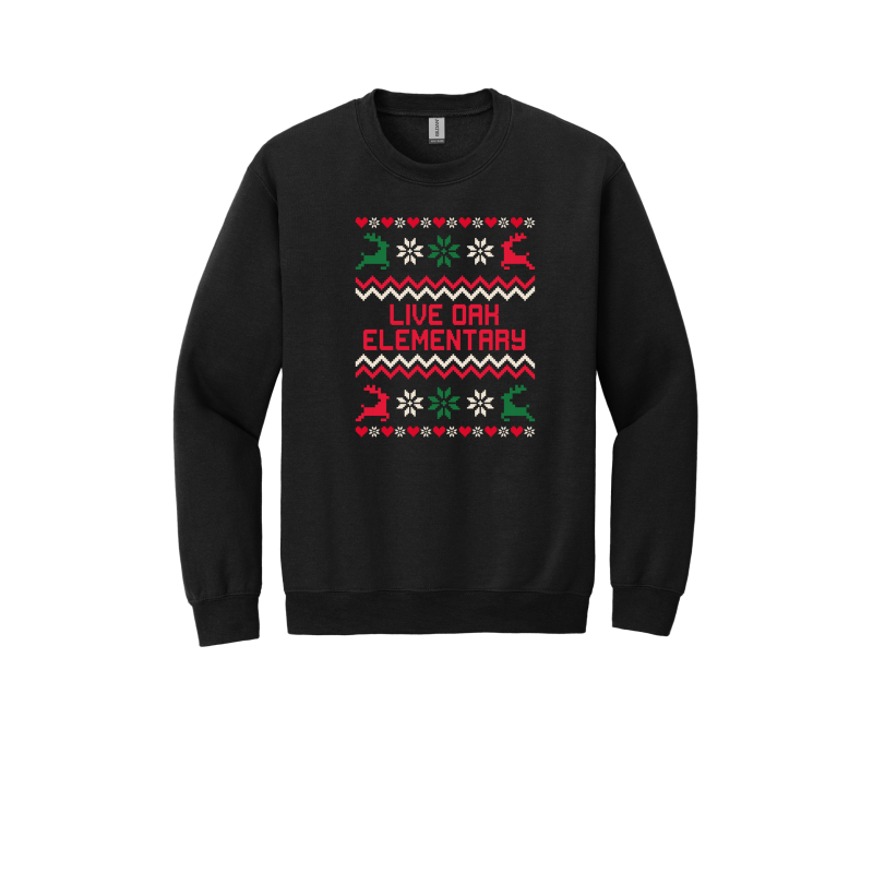 Live Oak Elementary Sweater- Red/Green (Shirt/Long Sleeve/Crewneck/Hoodie)