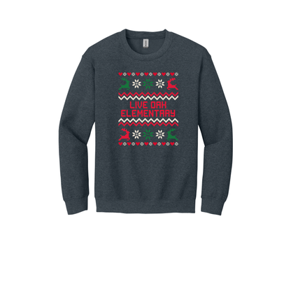 Live Oak Elementary Sweater- Red/Green (Shirt/Long Sleeve/Crewneck/Hoodie)