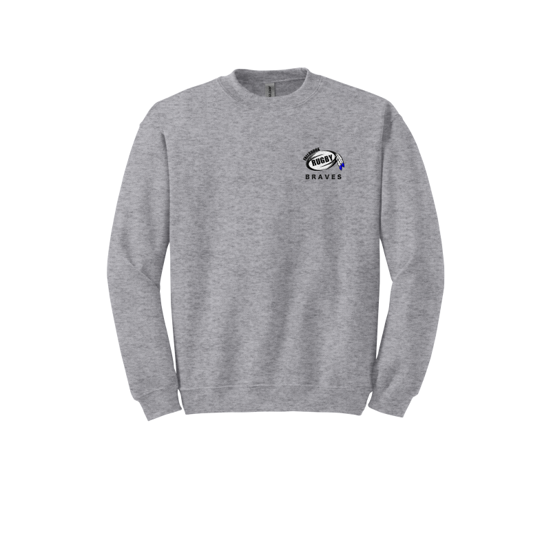 Rugby Logo Adult Crewneck Sweatshirt - Embroidered Left Chest