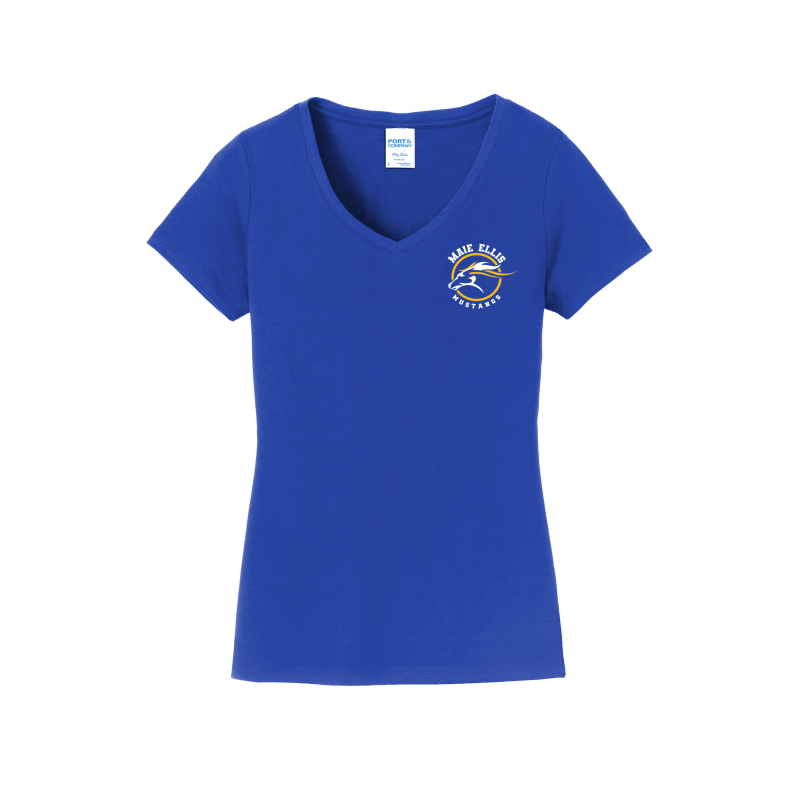 Maie Ellis Left Chest/Back Logo Women's V-Neck Shirt