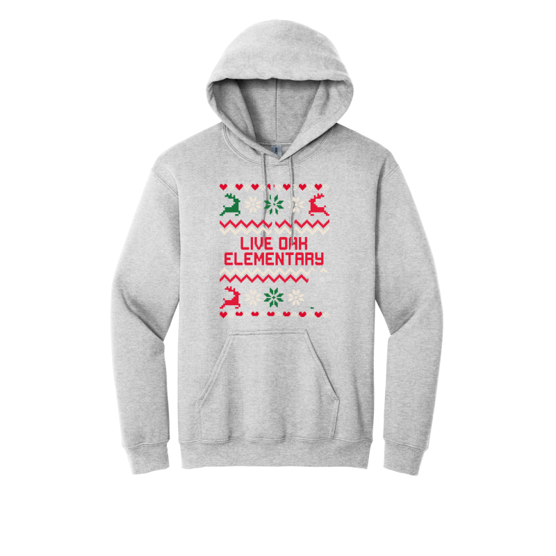 Live Oak Elementary Sweater- Red/Green (Shirt/Long Sleeve/Crewneck/Hoodie)