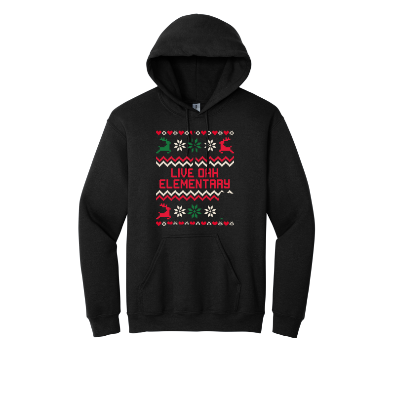 Live Oak Elementary Sweater- Red/Green (Shirt/Long Sleeve/Crewneck/Hoodie)