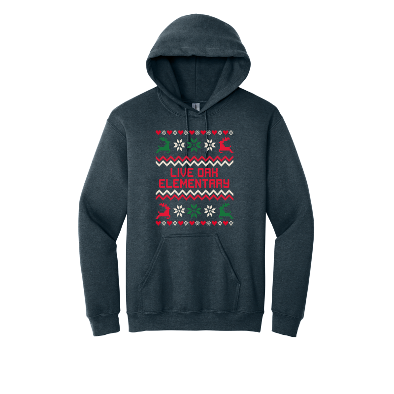 Live Oak Elementary Sweater- Red/Green (Shirt/Long Sleeve/Crewneck/Hoodie)