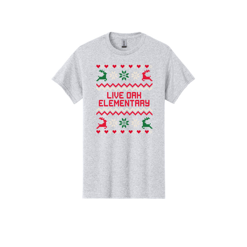 Live Oak Elementary Sweater- Red/Green (Shirt/Long Sleeve/Crewneck/Hoodie)