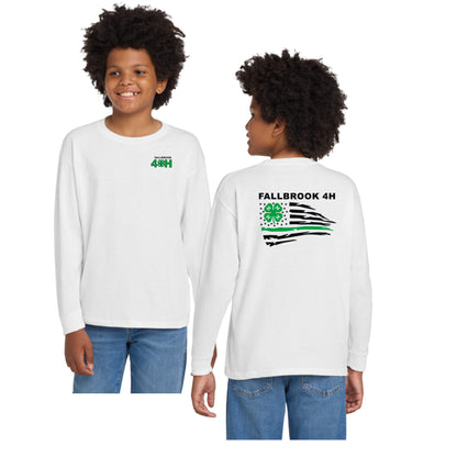 Fallbrook 4-H- YOUTH Unisex Long Sleeve Shirt- Left Chest/Back Design