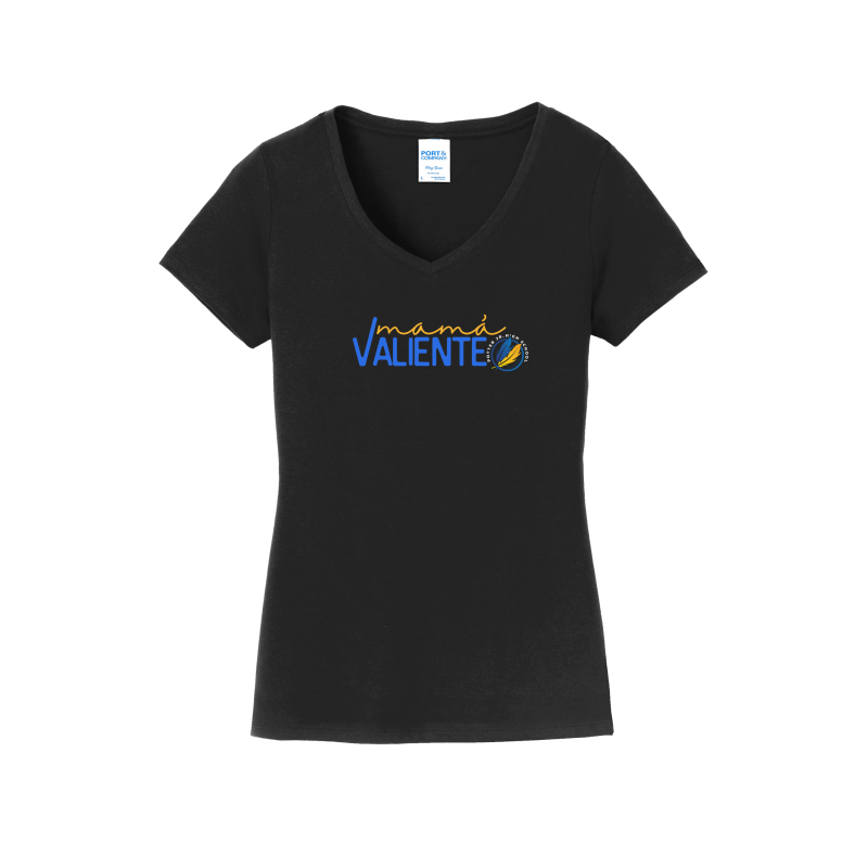 Potter- Mama Valiente Script -  Women's V-Neck Shirt