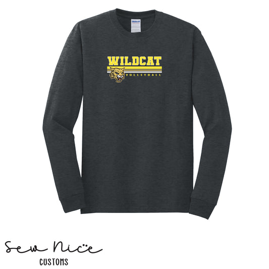 Wildcat Volleyball Lines Design- Unisex Adult/Youth Long Sleeve Shirt