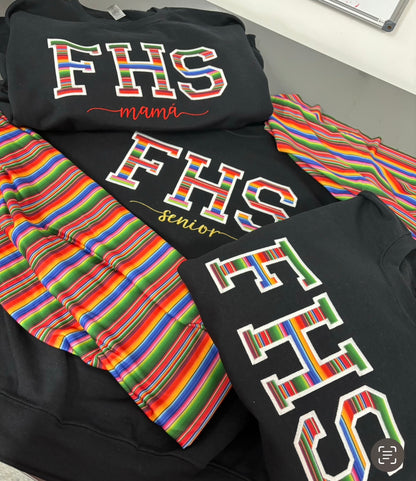 Serape FHS Embroidered Applique Sweatshirt