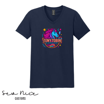 Tony Tobin Electric Horse Design- Unisex Adult V-Neck Shirt