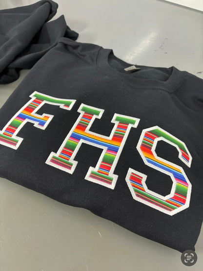 Serape FHS Embroidered Applique Sweatshirt